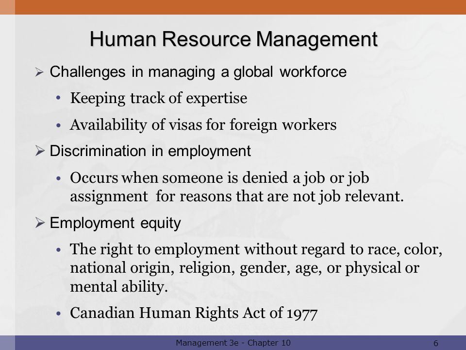 Human resources on job discrimination